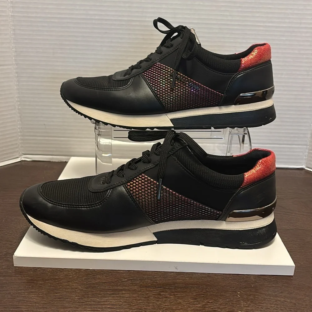 Michael Kors Black and Pink Sneakers with Minimalist Design